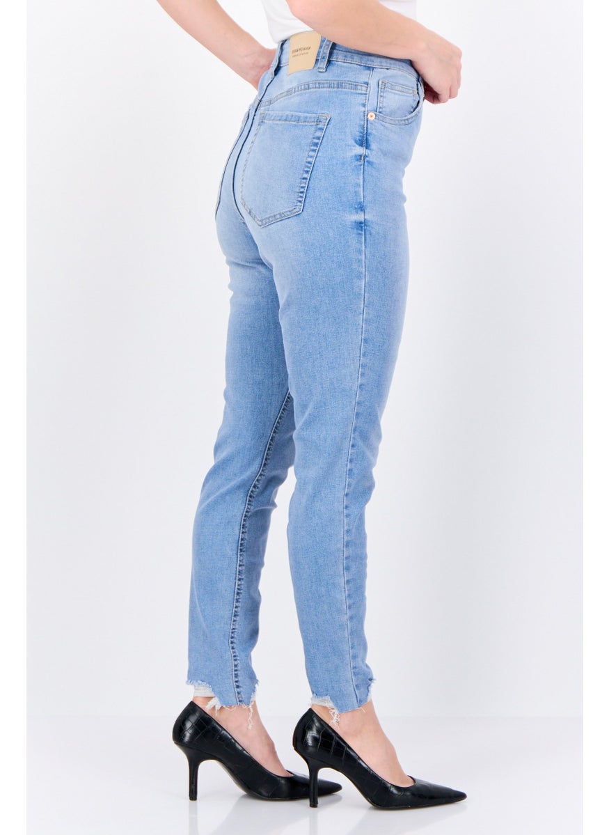 Lefties Women Skinny Fit Washed Stretchable Jeans, Blue  - Image 4