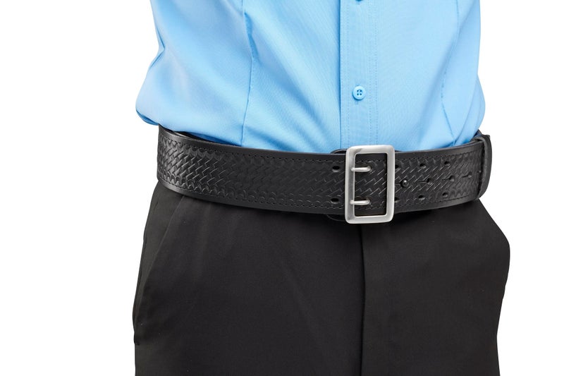Perfect Fit Shield Wallets Perfect Fit Leather Duty Belt 2.25 inch Basketweave Sam Browne Belt US Made, Order 2 Sizes up - Image 4