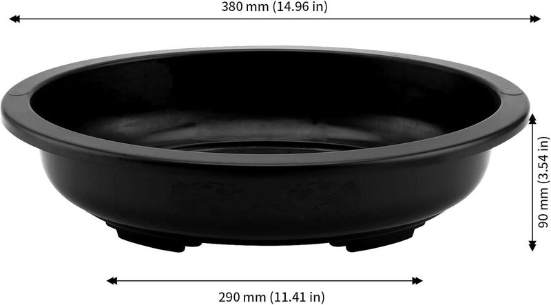 JAPCHET JAPCHET 12 PCS Oval Bonsai Training Pots Plastic Pots with Drainage Holes Oval Nursery Pot for Home Garden and Hotel 15 x 114 x 35 in Black  - Image 2