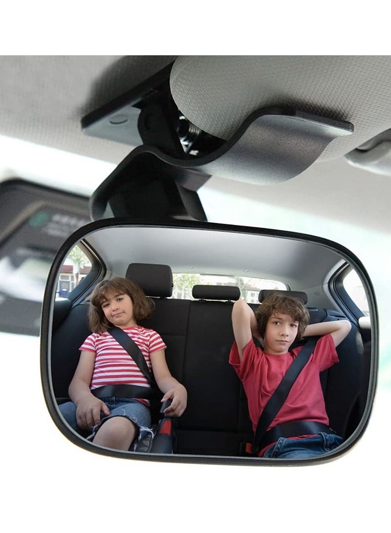 Car Rearview Mirror, Hd Interior Blind Spot Mirror, Observe Road Visual Blind Spot, 360-degree Rotating Adjustable Angle, Fixed on the Sun Visor, Observe Back Seat Baby - Image 1