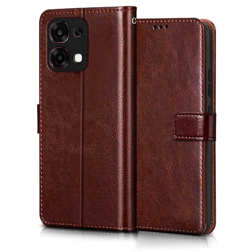 WOW IMAGINE Shock Proof Flip Cover Back Case Cover for Oppo F31 5G | Oppo F33 5G (Flexible | Leather Finish | Card Pockets Wallet & Stand | Chestnut Brown) - Image 2