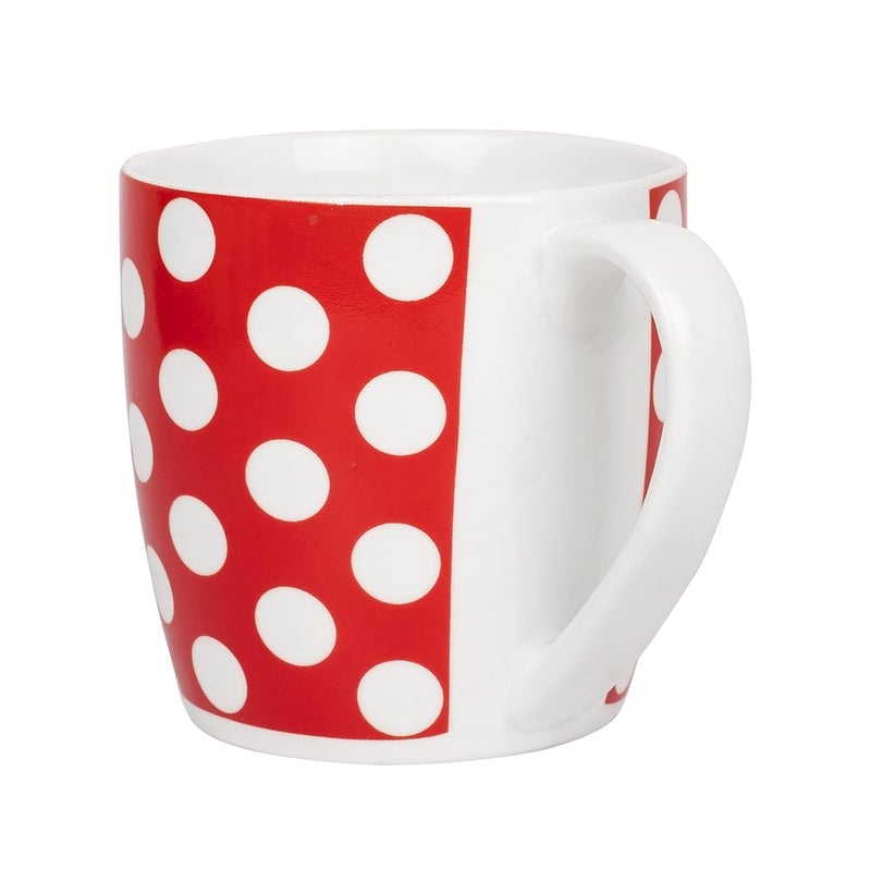Femora Indian Ceramic Polka Dots Tea Cup - 6 Pcs, 160 ML (Red) - Image 3