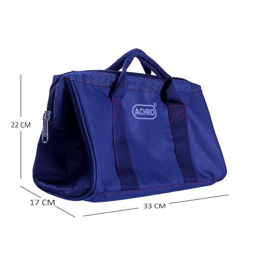 ACHRO 13 Inch Handy Multipurpose Portable Tool Storage Bag Water Resistant for Electrician Plumber Technician Garage Work Nylon Material Color Royal Blue (For All Your DIY Work And Daily Needs) - Image 4
