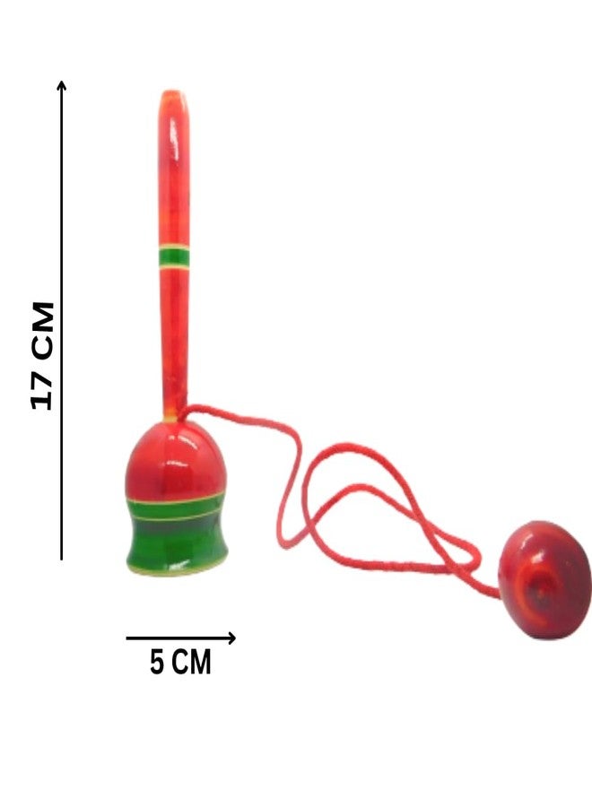 SINGAA لعبة سينغا الخشبية للتوازن بالكرة والكأس | لعبة مهارة التقاط الكرة - متعددة الألوان (17 سم) - Image 2