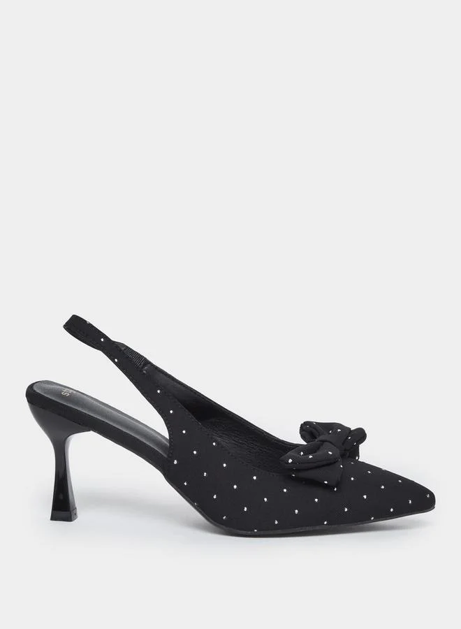 Styli Styli Rhinestone Bow Detail Sling Back Shoes