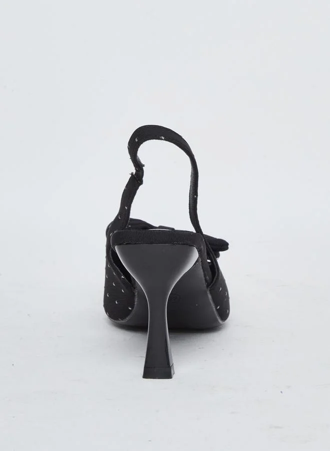 Styli Styli Rhinestone Bow Detail Sling Back Shoes