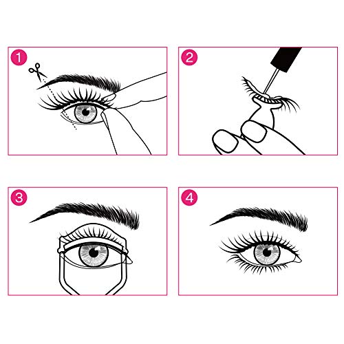 CALAILIS False Eyelash, Eye Makeup Lash 3D Faux Mink Fake Eyelash Long Natural Eyelashes 3 Pairs with 5g False Eyelash Glue (CS14) - Image 4