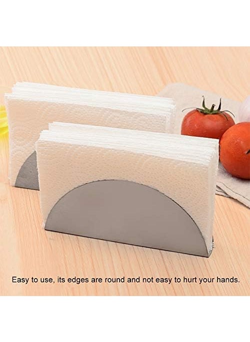 FINALITY finality Stainless Steel D Without Base Tissue Paper Holder Useful for Office Kitchen Dining Table Silver Color Pack of 2  - Image 2
