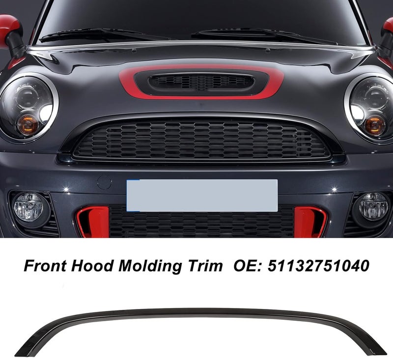 Drfeify Front Hood Trim, ABS for Hatchback R56, Tight Fit for Enhanced Aesthetics and Durability (Glossy Black) - Image 5
