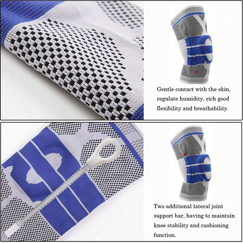 KERMIS Professional Knee Cap Support,Knee Compression Sleeve Support for Men Women with Patella Gel Pads & Side Stabilizers,Medical Grade Knee Pads for Running,Joint Pain Relief 1 Pic - Image 4