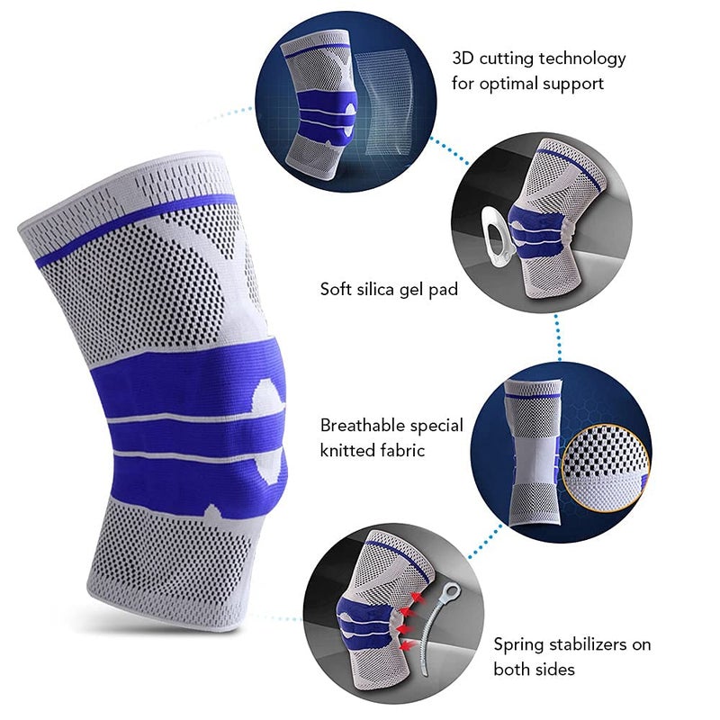 KERMIS Professional Knee Cap Support,Knee Compression Sleeve Support for Men Women with Patella Gel Pads & Side Stabilizers,Medical Grade Knee Pads for Running,Joint Pain Relief 1 Pic - Image 3