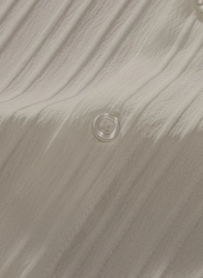 Take Two Take Two Men Beige Textured Shirt and Pants Co-Ords