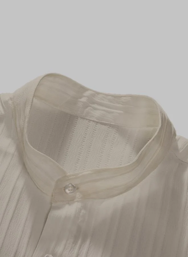 Take Two Take Two Men Beige Textured Shirt and Pants Co-Ords