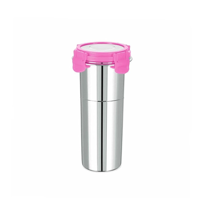 LIPSA ENTERPRISE LIPSA ENTERPRISE Leak Proof Click and Seal Lock Stainless Steel StorageAir Tight Tiffin ContainerGlassLunch Container with Steel lid Fusion 400600 ml  - Image 4