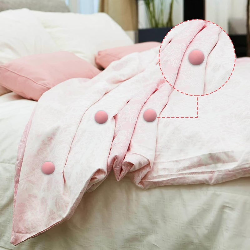 MQUPIN Duvet Clips, Duvet Pin Fasteners 16 Set with Plastic Nails, Duvet Cover Pins for Quilt, Cushions, Curtains for Preventing Comforters from Shifting Inside(Pink) - Image 2
