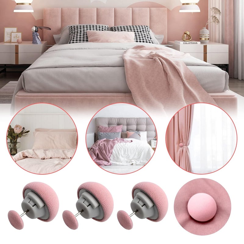 MQUPIN Duvet Clips, Duvet Pin Fasteners 16 Set with Plastic Nails, Duvet Cover Pins for Quilt, Cushions, Curtains for Preventing Comforters from Shifting Inside(Pink) - Image 5