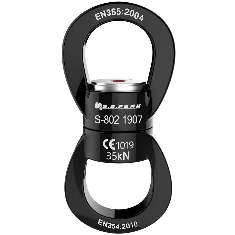 PROND Swing Swivel 35kN Safest Rotational Device, Swing Spinner, Carabiner Swivel, Climbing Rope Swivels for Childrenâ€™s Web Tree Swing Setting, Aerial Dance, Hanging Hammock by PROND (A - Black) - Image 1