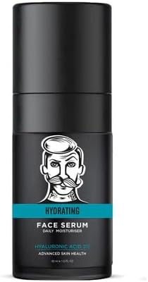 BARBER PRO HYDRATING FACE SERUM Mens Moisturiser Daily Face Cream Antioxidant Hyaluronic Acid Deeply Hydrate Replenish Natural Vegan Skincare Multi Award Winning Brand 30ml