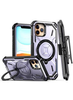 Generic Case Cover For iPhone 13 Armor Series Holder Phone Case with Back Clip Purple 