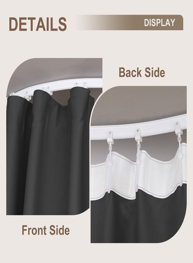 MaKefeile Room Divider Curtain with Flexible Bendable Track Set W100×H96in 1 Panel Black Curtain and White Track - Image 5