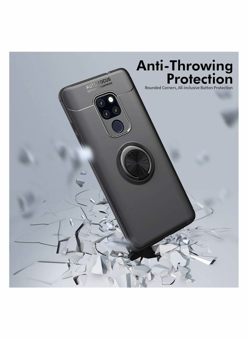 Captaintech Case Compatible for Huawei Mate 20 X, Magnetic Car Mount Dedicated Cover With finger Ring Holder gun color+black - Image 4