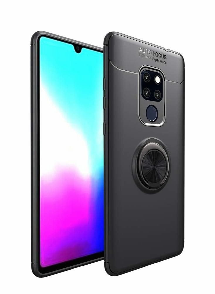 Captaintech Case Compatible for Huawei Mate 20 X, Magnetic Car Mount Dedicated Cover With finger Ring Holder gun color+black - Image 1