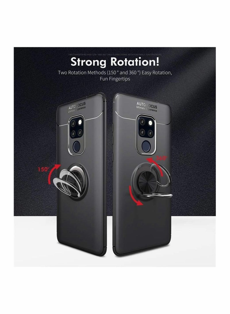 Captaintech Case Compatible for Huawei Mate 20 X, Magnetic Car Mount Dedicated Cover With finger Ring Holder gun color+black - Image 5
