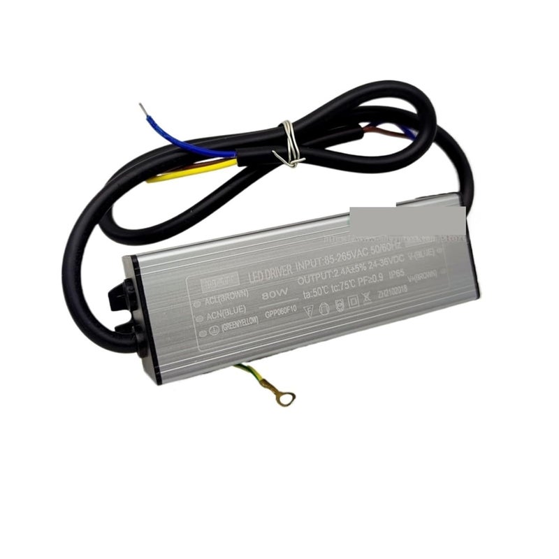 80W 2400mA LED Driver AC85 265V Waterproof Power Supply for Outdoor Floodlight DIY Lighting - Image 1