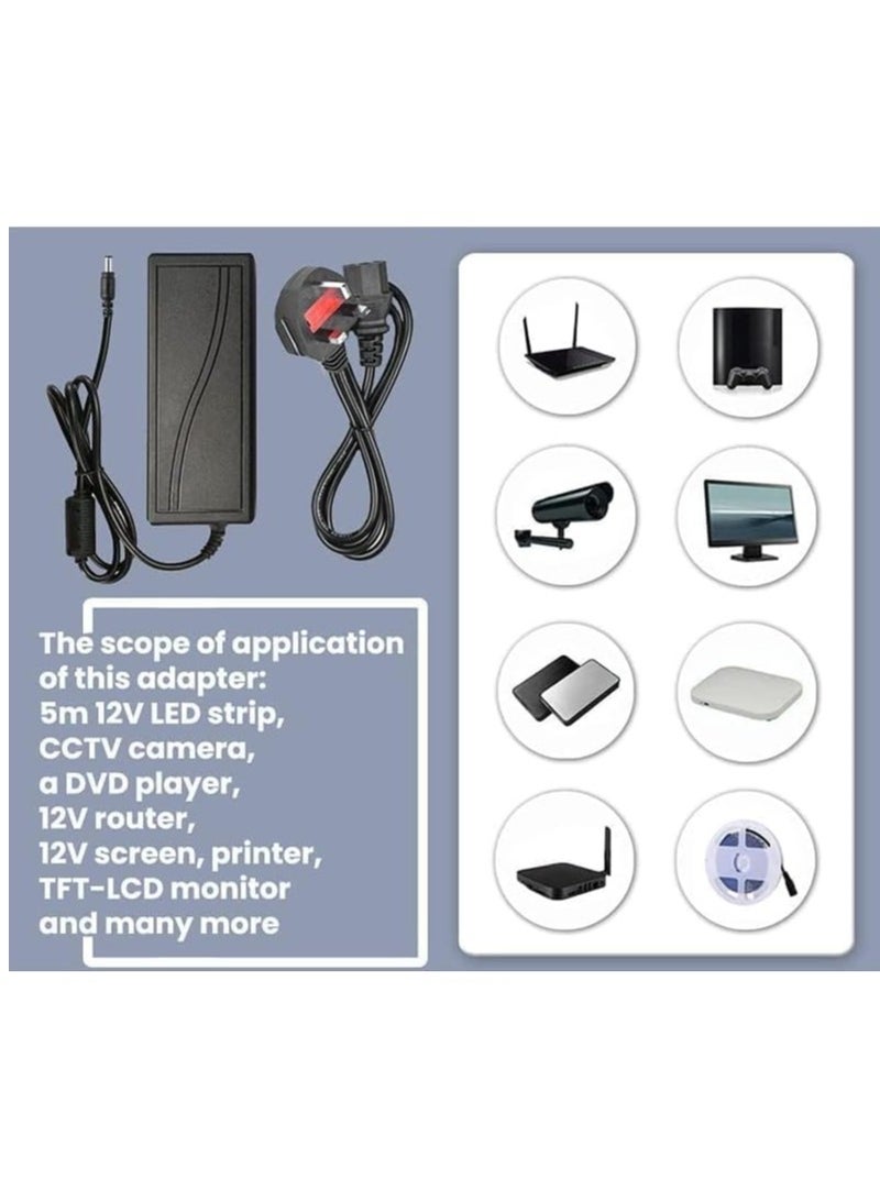 Lucky Sky 1PC 15V 5A, Power Supply Adapter AC/DC Switching Power UK Plug for 3D Printer LED Driver CCTV Security System Computer Monitor and More. (15V 5A) - Image 4