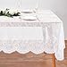 SoarDream White Lace Tablecloth Wedding Lace Fabric 60x120 inches 4Pieces Vintage Lace Overlay Rectangle Outdoor Party Event Decoration Classic Lace Tablecloth - Image 3