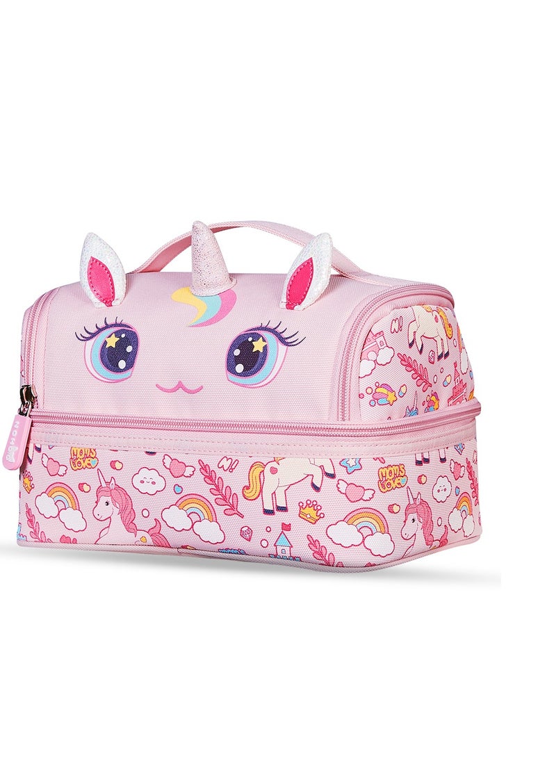 Nohoo Kids 16 Inch School Bag With Lunch Bag And Pencil Case (Set Of 3) Unicorn - Pink - Image 3
