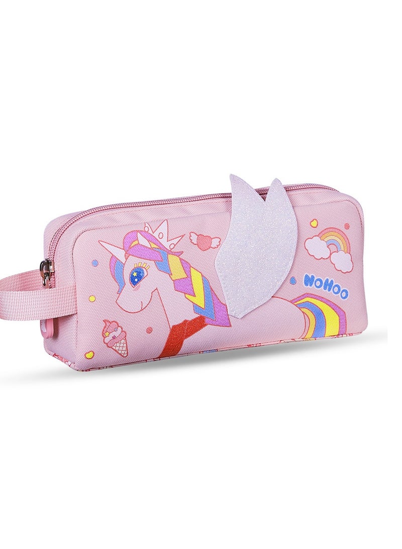 Nohoo Kids 16 Inch School Bag With Lunch Bag And Pencil Case (Set Of 3) Unicorn - Pink - Image 4