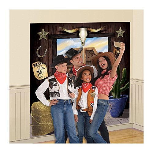 Amscan Western Selfie Plastic Scene Setters 65 x 65 Pack of 2 Premium Quality Backdrop Perfect for Cowboys Cowgirls Old West Themed Parties - Image 1