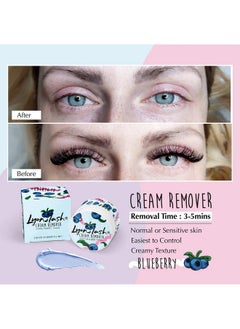 Lyon lash Pro Gentle Eyelash Extension Cream Remover 15G 0.51Fl. Oz Removes Lash Extension Glue Effectively Low Irritation For Sensitive Skin Essential Lash Extensions Supplies(Blueberry)  - Image 3