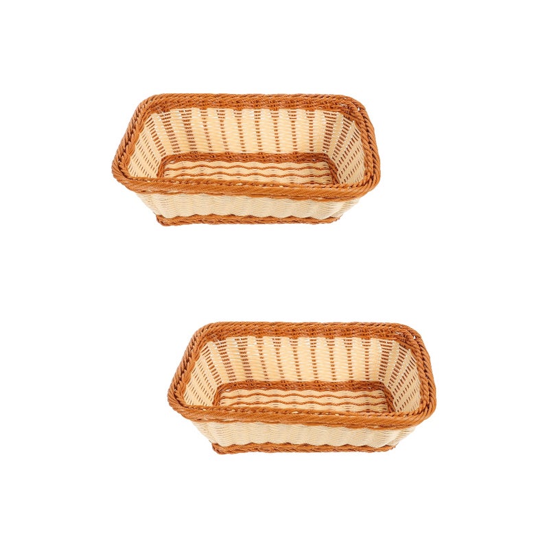 2pcs Bread Serving Basket Woven Basket Countertop Basket Fruit Storage Basket for Home - Image 1