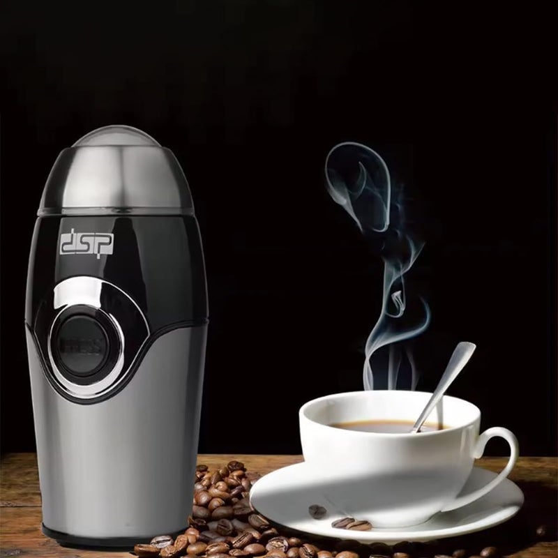 Coffee Grinder 200W, Electric Bean and Spice Grinder with 50g Stainless Steel Bowl and Blades, Pure Copper Motor, Safety Lid Lock for Coffee, Cardamom, Nuts and Seeds, KA3001 (Silver) - Image 5