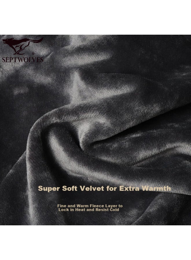 Septwolves Upgrade Warmth Plus Velvet Thermal Underwear Men Thickened Technology Comfortable Flannel Breathable Autumn Winter Top And Bottom Set