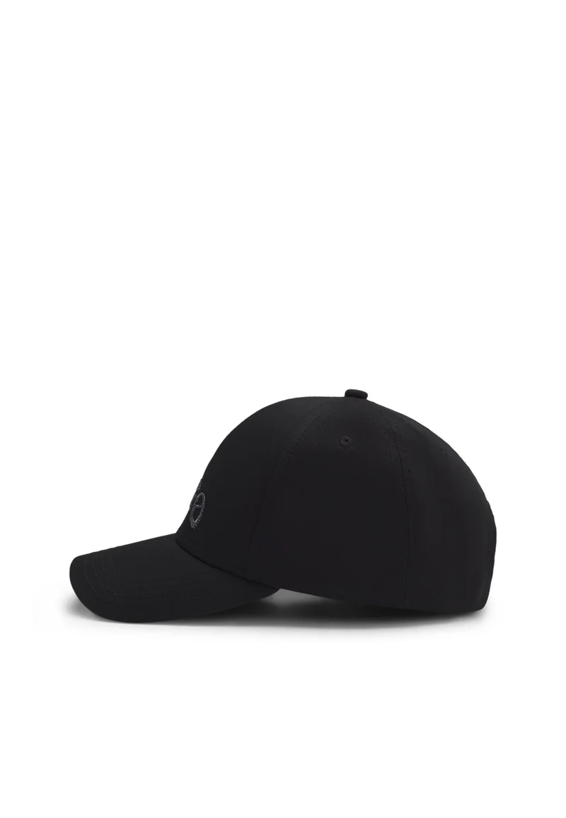 HUGO Cotton-twill cap with metallic-effect embroidered logo