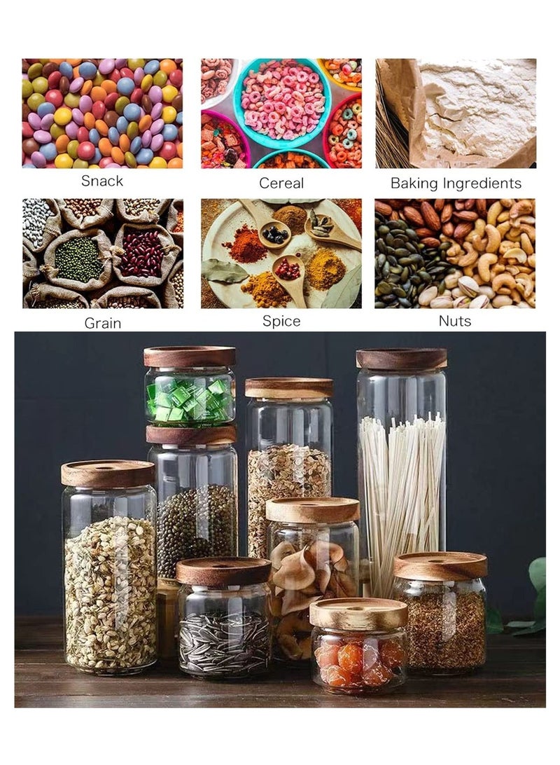 MIXDE Airtight Glass Storage Jar with Acacia Wood Air-tight Lid ,3 Pack Borosilicate Glass Kitchen Canisters 500ml - Image 5