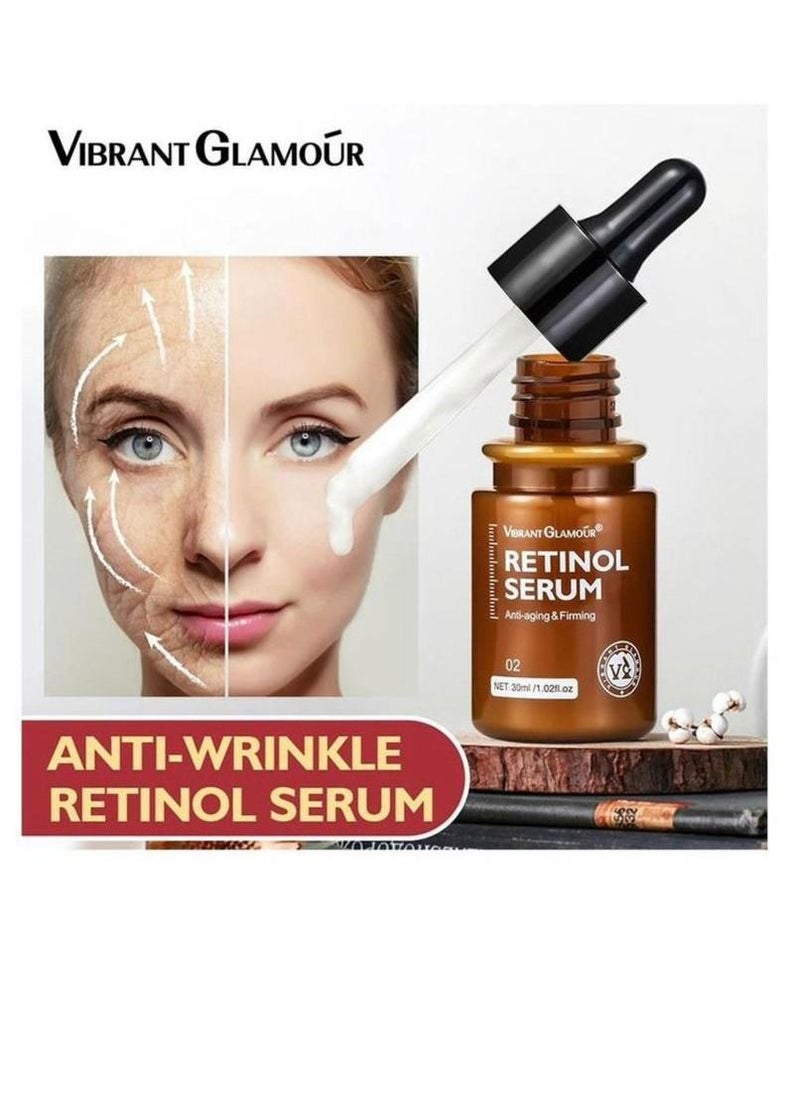 Vibrant Glamour - Retinol Serum Wrinkles Anti-Aging Fine Lines Brighten & Whiten Delicate and Smooth Dull and Yellow Skin for Women 30ml - Image 1