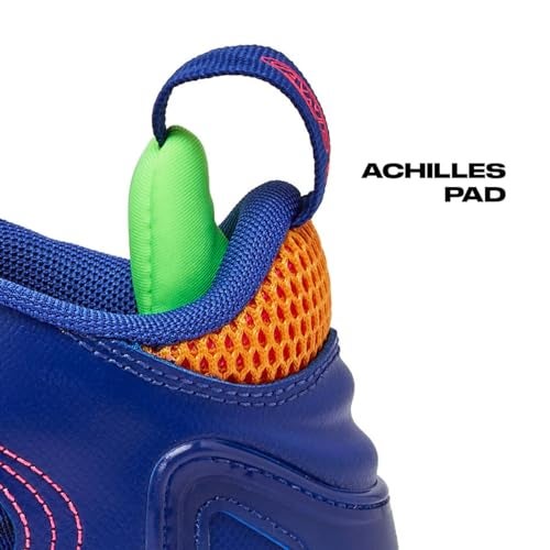 AND1 Scope Girls & Boys Basketball Shoes Kids, Boys High Top Sneakers - Navy Blue/Multicolor/Light Green, 6 Big Kid - Image 3