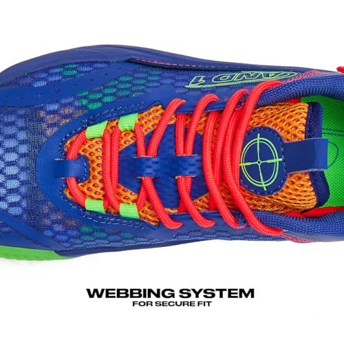 AND1 Scope Girls & Boys Basketball Shoes Kids, Boys High Top Sneakers - Navy Blue/Multicolor/Light Green, 6 Big Kid - Image 4