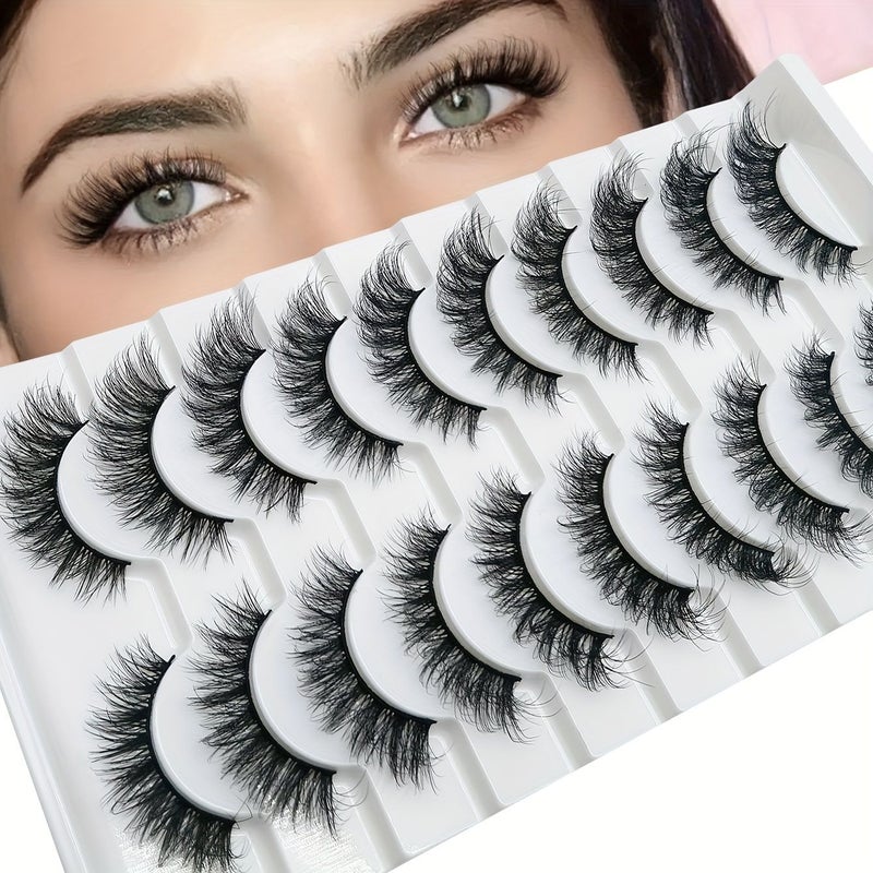 10 أزواج من الرموش الاصطناعية الطبيعية الناعمة السهلة للمكياج اليومي والمسرحي - Image 1