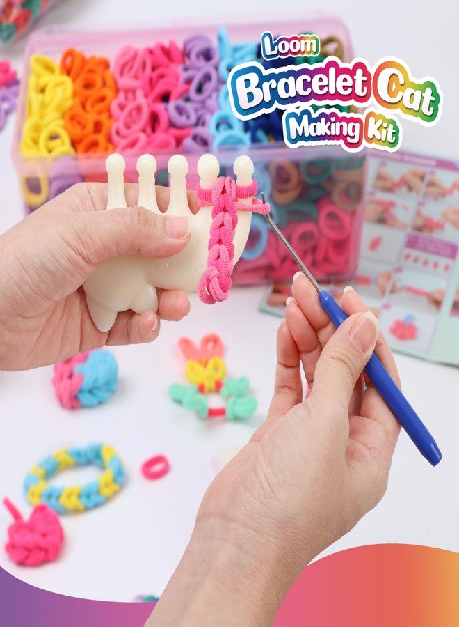 DDAI Bracelet Making Kit for Girls Ages 6-12 - Arts and Crafts for Kids Weaving Loom Bracelets Kits -1000+ Colorful Elastic Cloth Loom Bands - Great Birthday Gift for Girls Boys 7 8-12 Years Old - Image 2