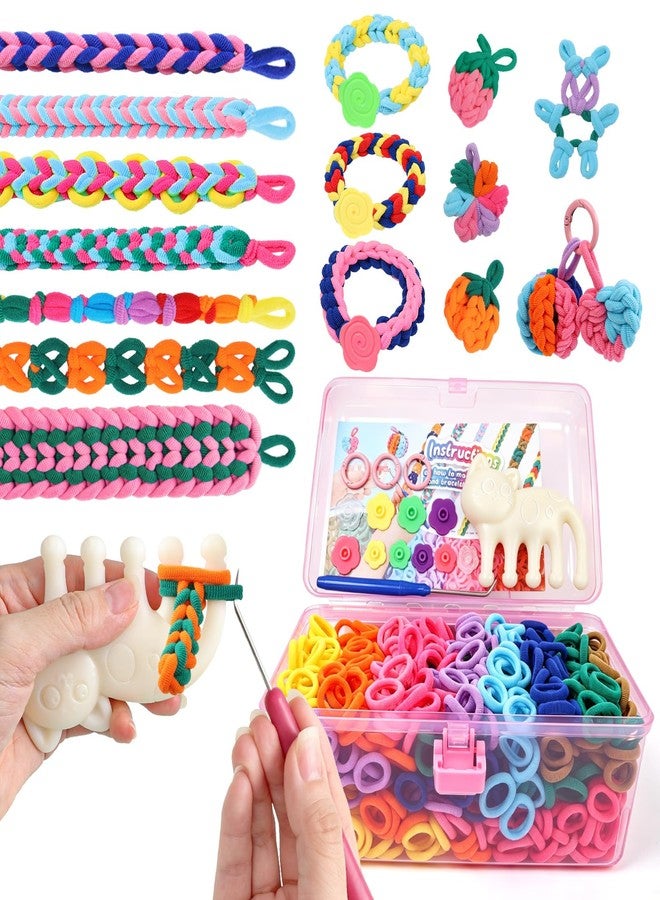 DDAI Bracelet Making Kit for Girls Ages 6-12 - Arts and Crafts for Kids Weaving Loom Bracelets Kits -1000+ Colorful Elastic Cloth Loom Bands - Great Birthday Gift for Girls Boys 7 8-12 Years Old - Image 1