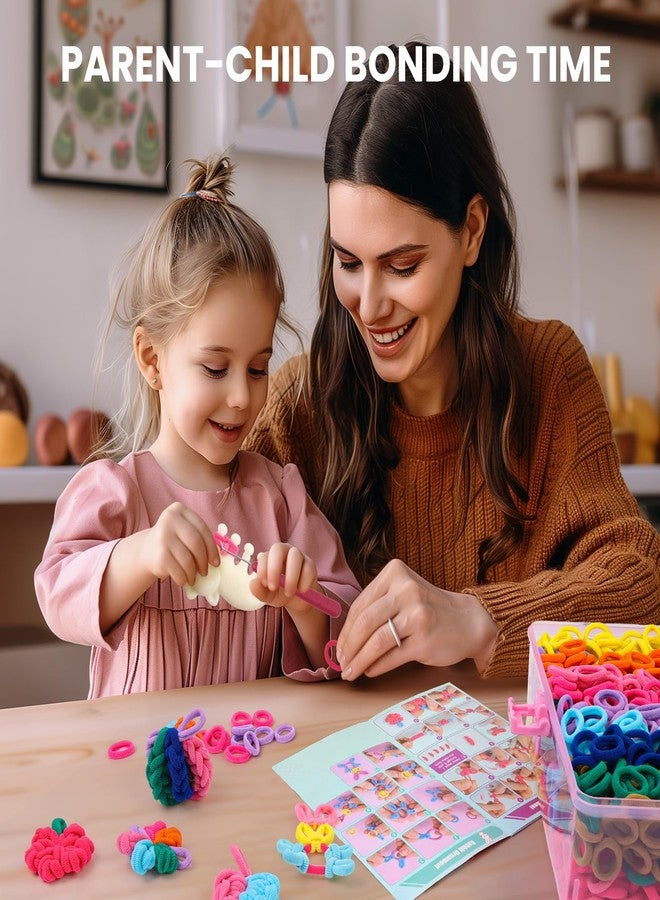 DDAI Bracelet Making Kit for Girls Ages 6-12 - Arts and Crafts for Kids Weaving Loom Bracelets Kits -1000+ Colorful Elastic Cloth Loom Bands - Great Birthday Gift for Girls Boys 7 8-12 Years Old - Image 5