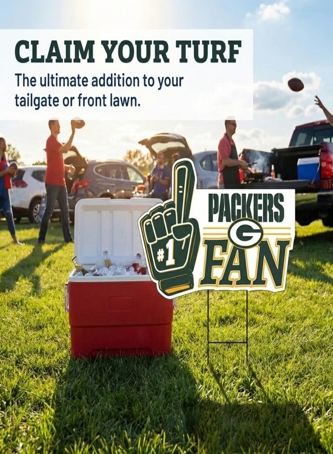 Proformance Home NFL Green Bay Packers #1 Fan Yard Sign - Image 2