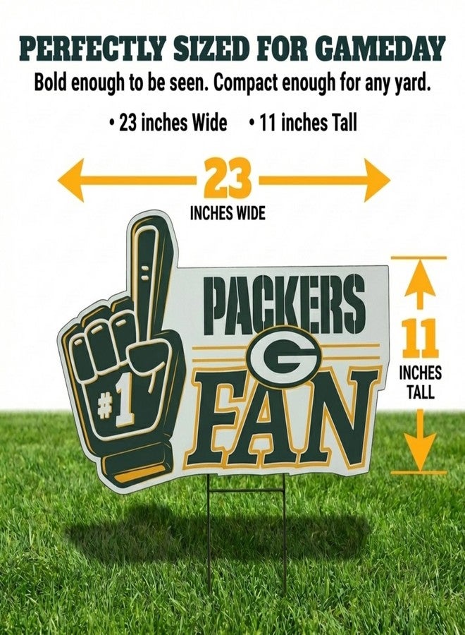 Proformance Home NFL Green Bay Packers #1 Fan Yard Sign - Image 4