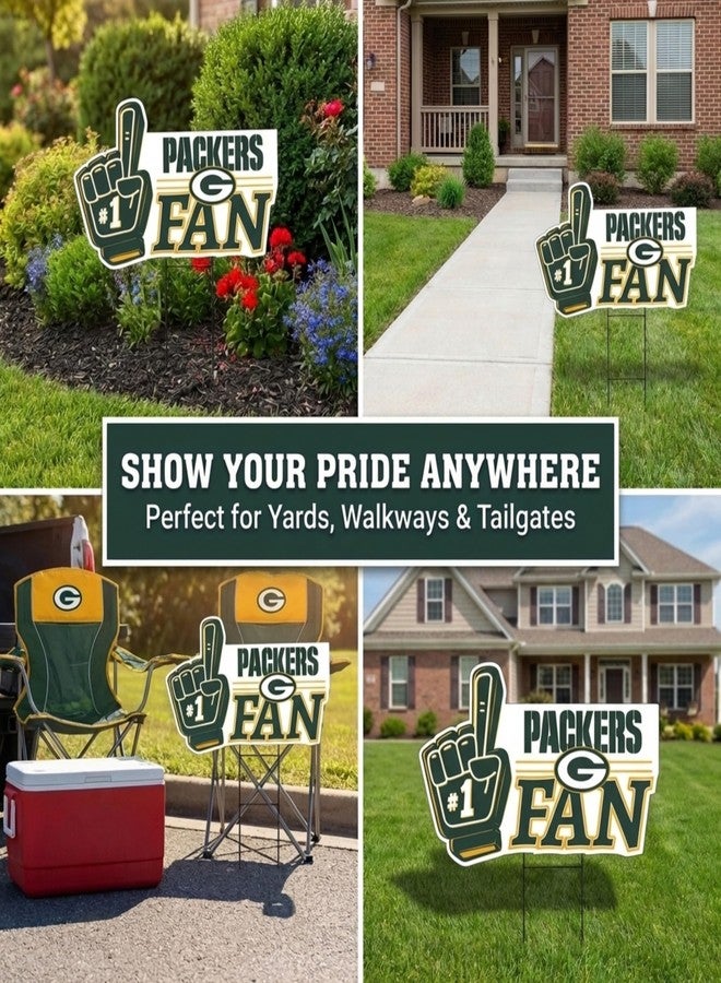 Proformance Home NFL Green Bay Packers #1 Fan Yard Sign - Image 3