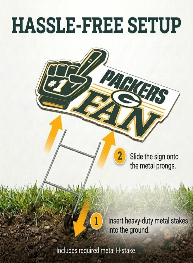 Proformance Home NFL Green Bay Packers #1 Fan Yard Sign - Image 5
